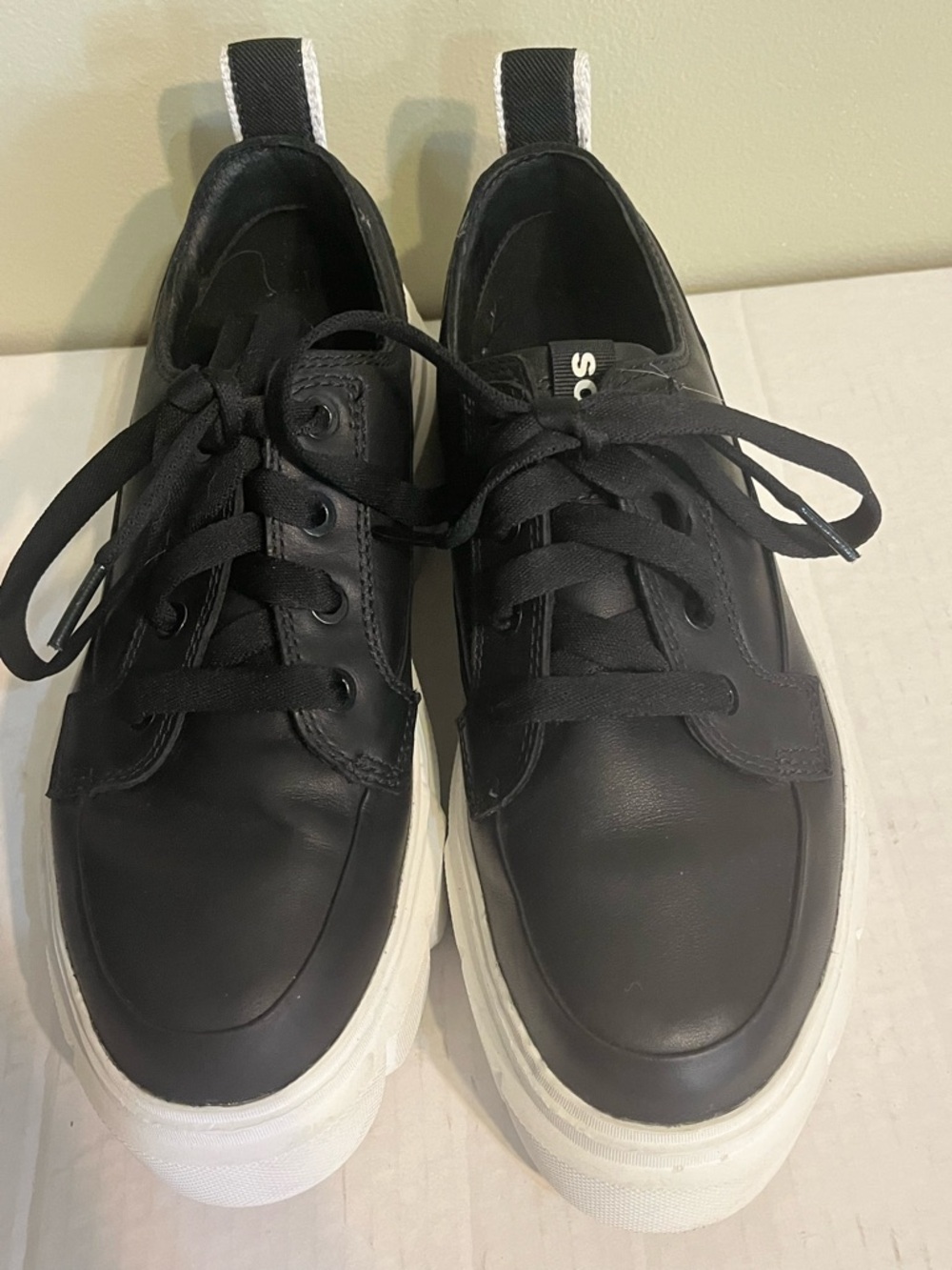 Sorel Caribou X Chunky Platform Waterproof Black Leather Sneaker Size 7.5 - Picture 6 of 13